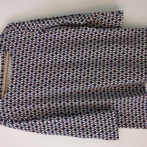 St John's Bay Novelty Bird Print Classic Boat Neck Tee Sz L